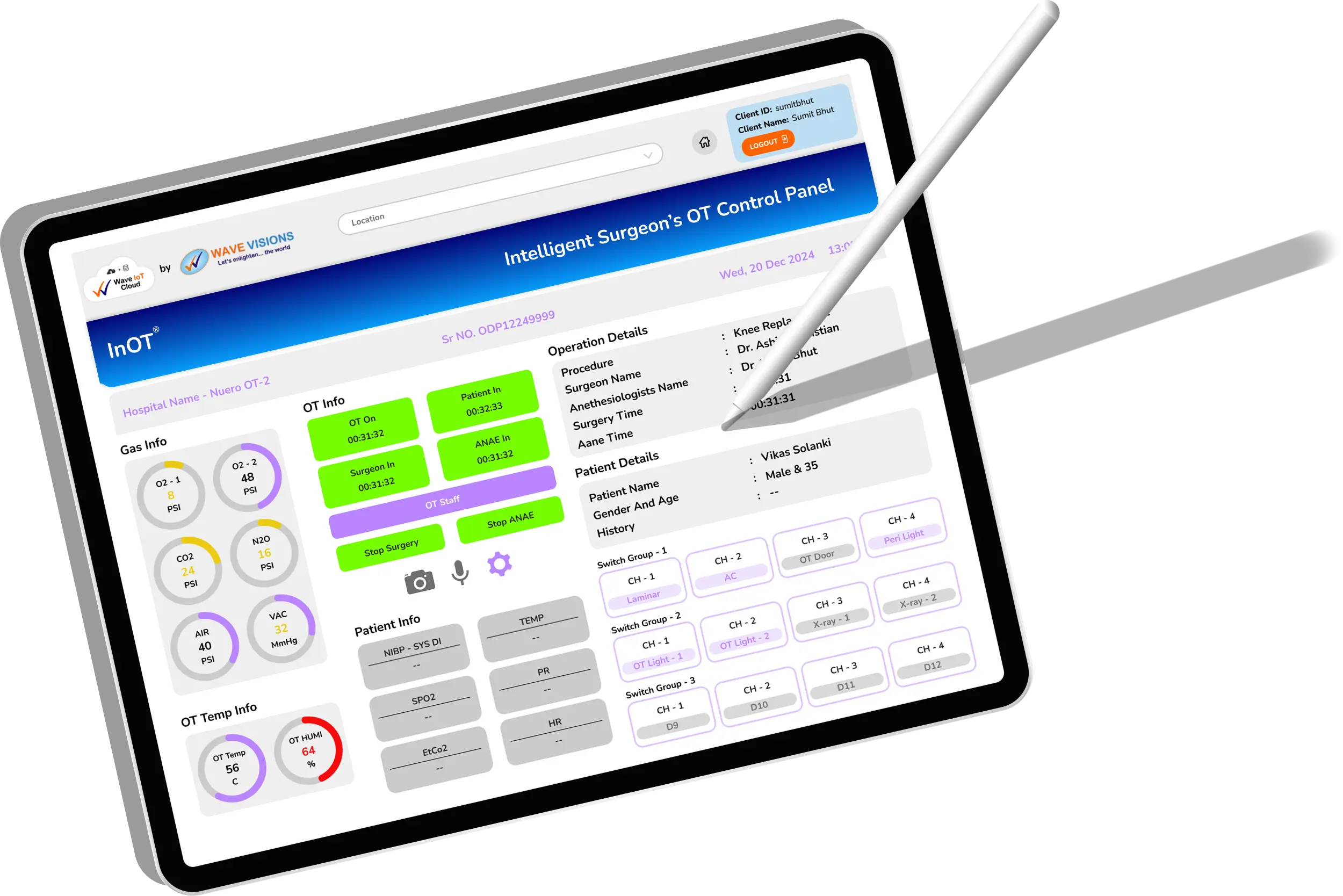 Intelligent Surgeons OT Control Panel